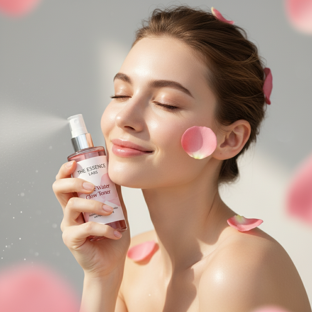 ESSENCE LABS Rose Water Glow Toner – Hydrating & Pore Tightening Facial Mist