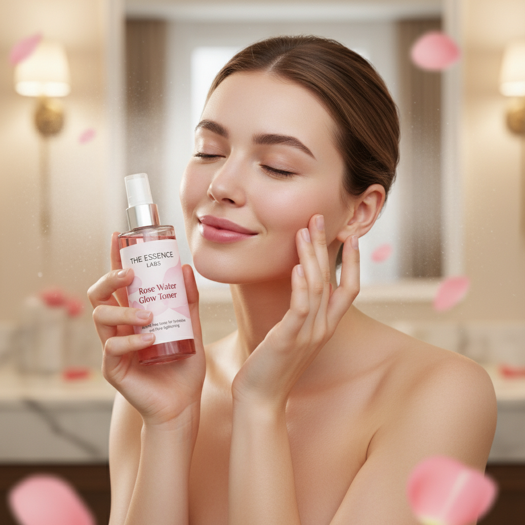 ESSENCE LABS Rose Water Glow Toner – Hydrating & Pore Tightening Facial Mist