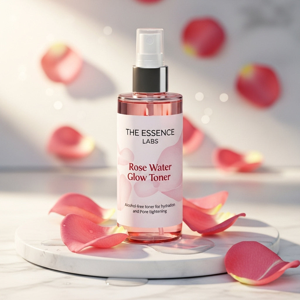 ESSENCE LABS Rose Water Glow Toner – Hydrating & Pore Tightening Facial Mist