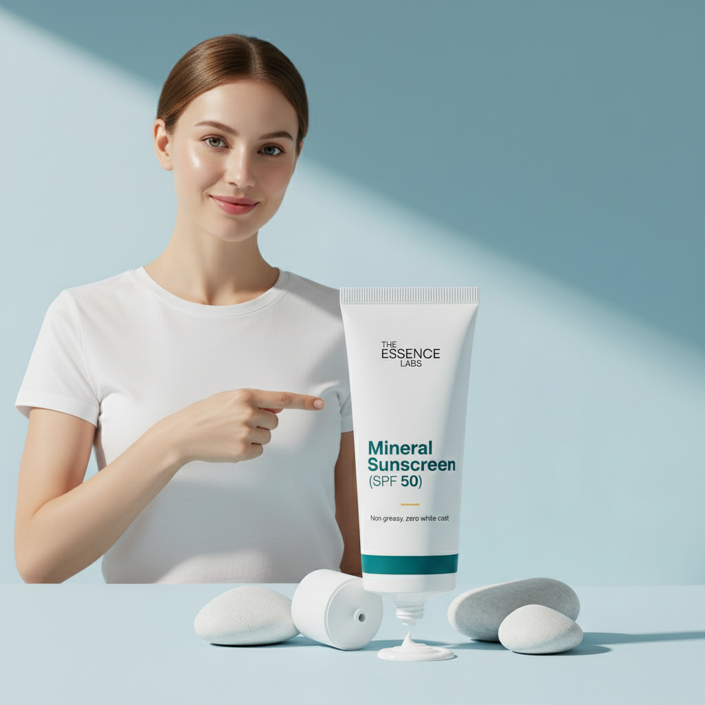 ESSENCE LABS Mineral Sunscreen SPF 50 – Non-Greasy, Zero White Cast UV Protection