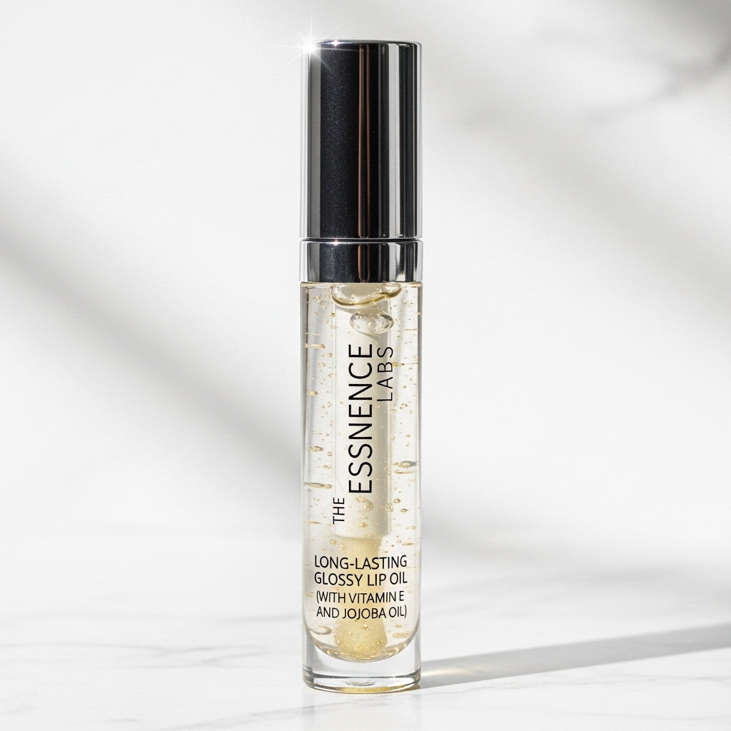 ESSENCE LABS Long-Lasting Vitamin E & Jojoba Glossy Lip Oil – Ultra-Hydrating Shine Treatment
